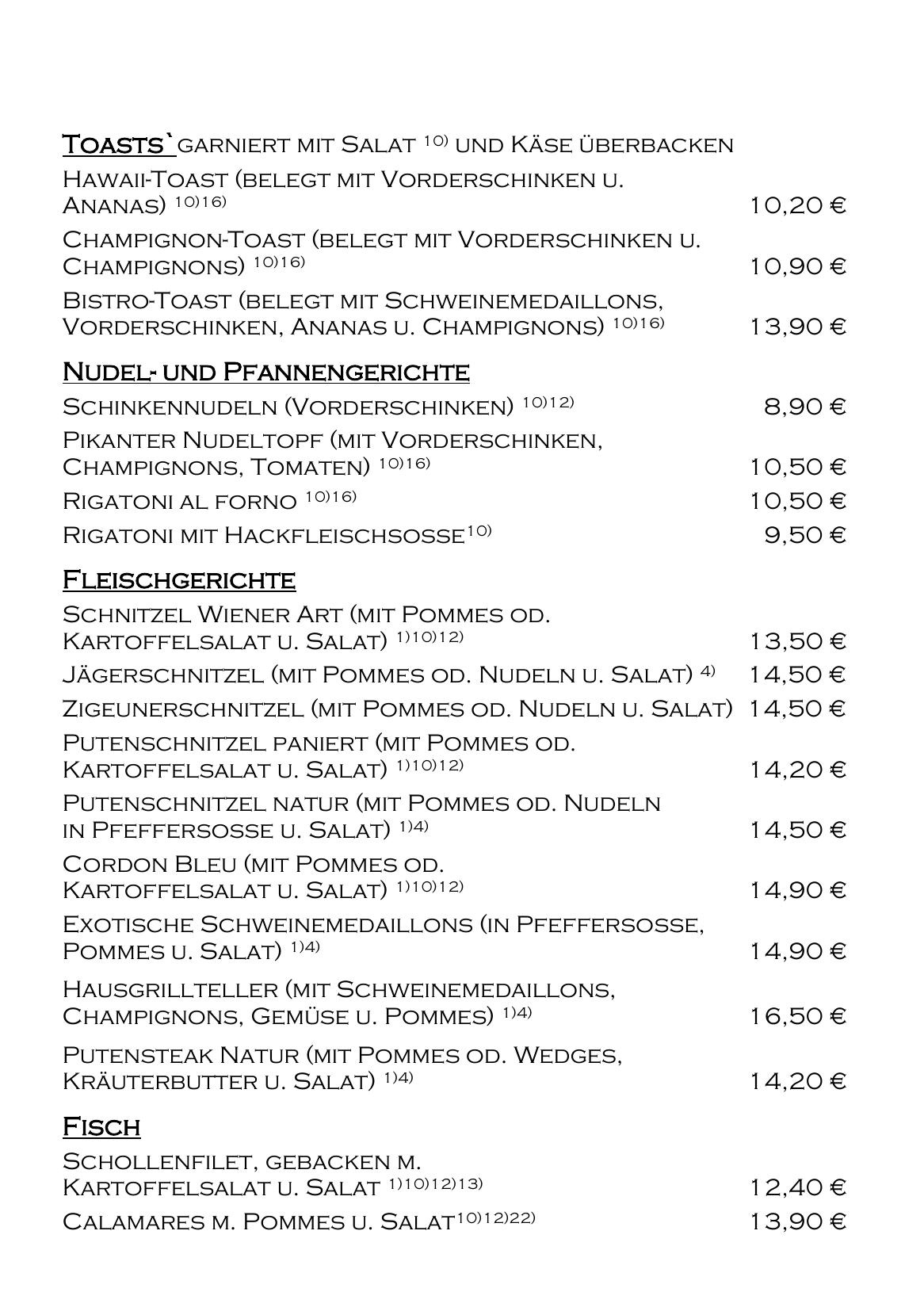 Speisekarte Seite 4